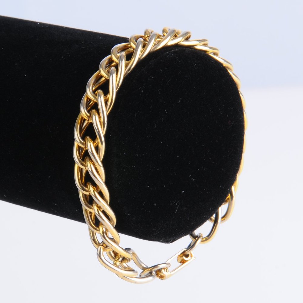 Monet Gold tone charm or ID Bracelet